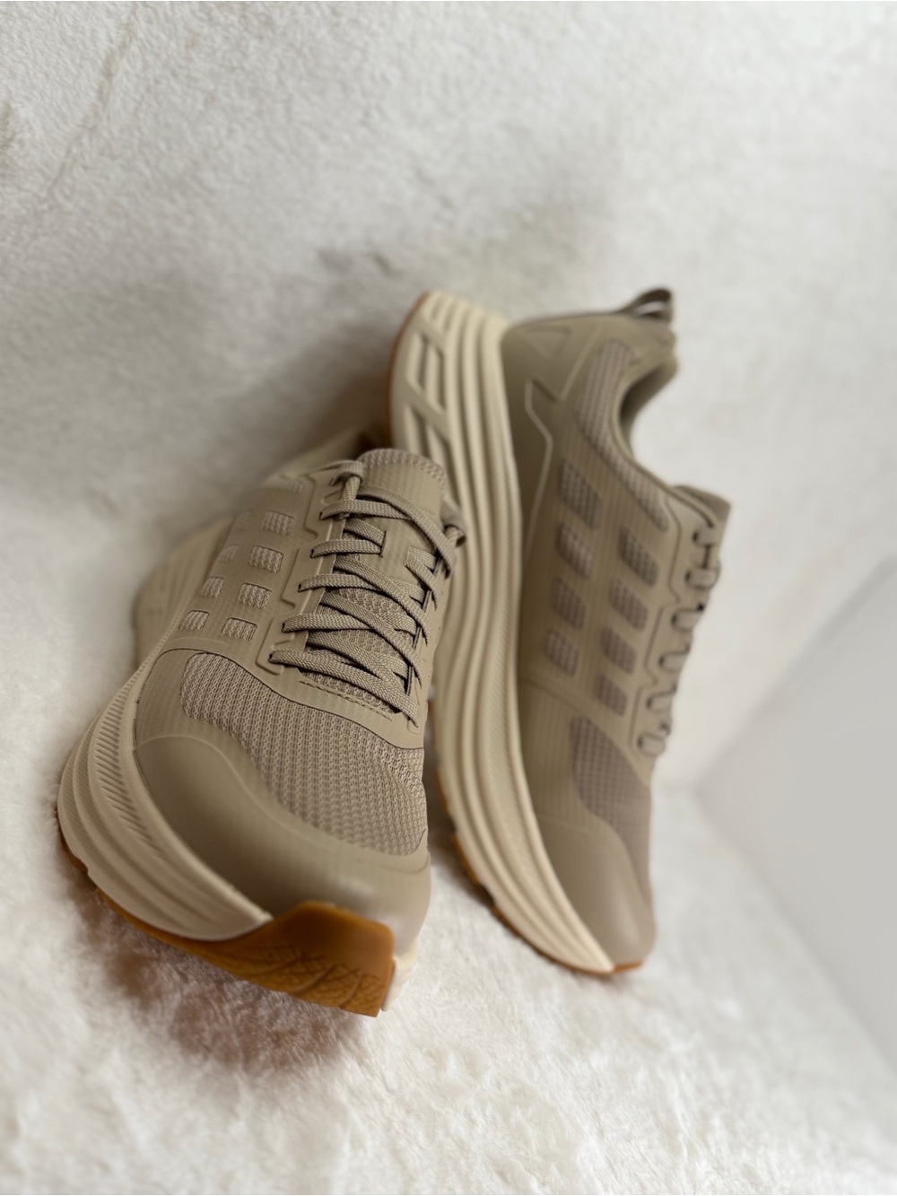 Men’s Taupe Lace-Up Sneakers - Neutral Everyday Comfort